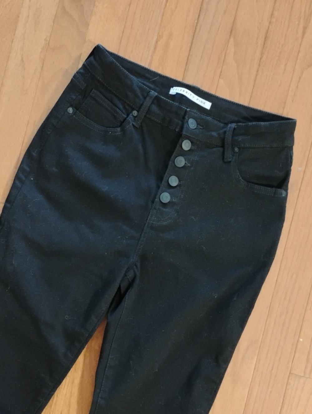 Celebrity Pink Black High-Rise Button-Fly Women’s Jeans